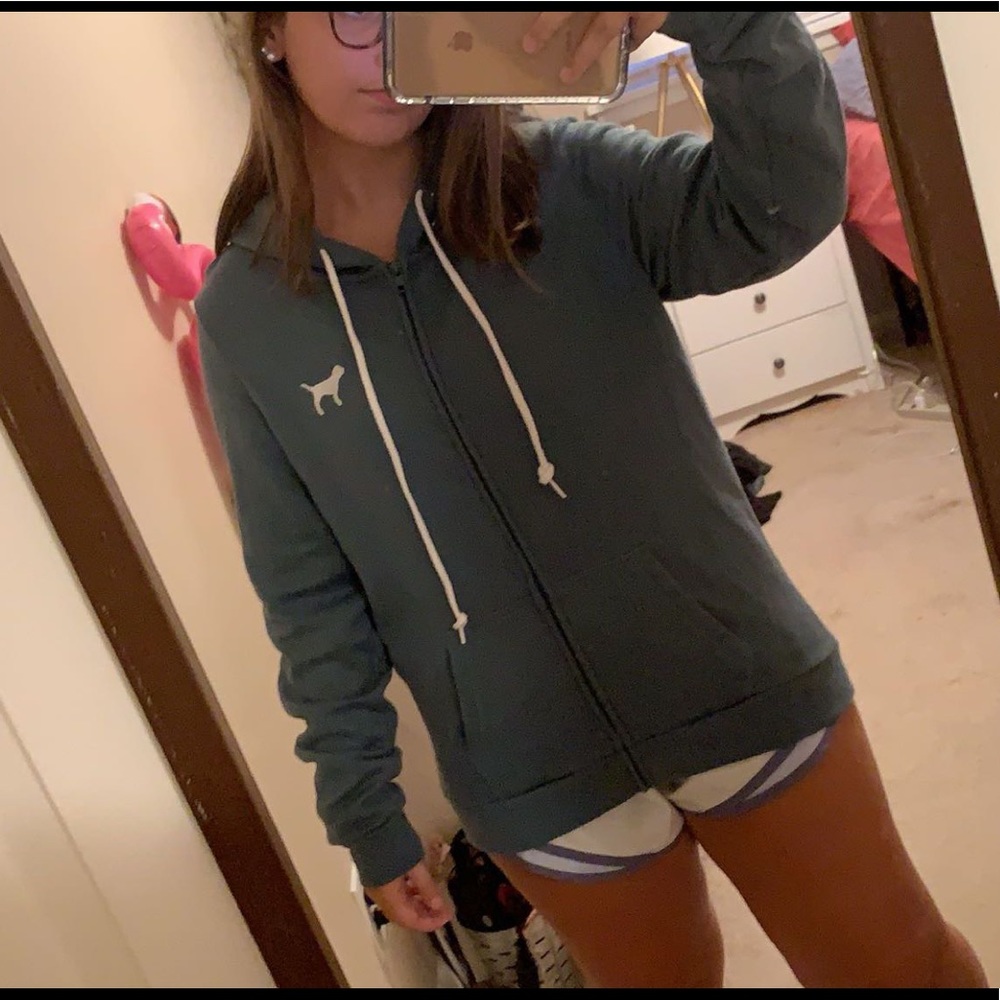 teal jacket from pink